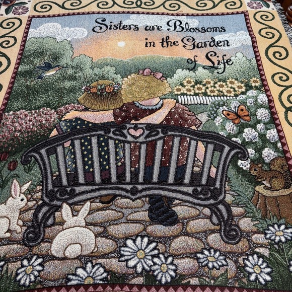 Sisters Are Blossoms In The Garden Of Life Throw 54"x 48"  Cottagecore Farmhouse - Picture 2 of 9